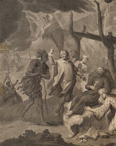 Eerste Fransen arriveren in Canada, gegraveerd door Laurent Cars (1699-1771) door Louis Michel Dumesnil